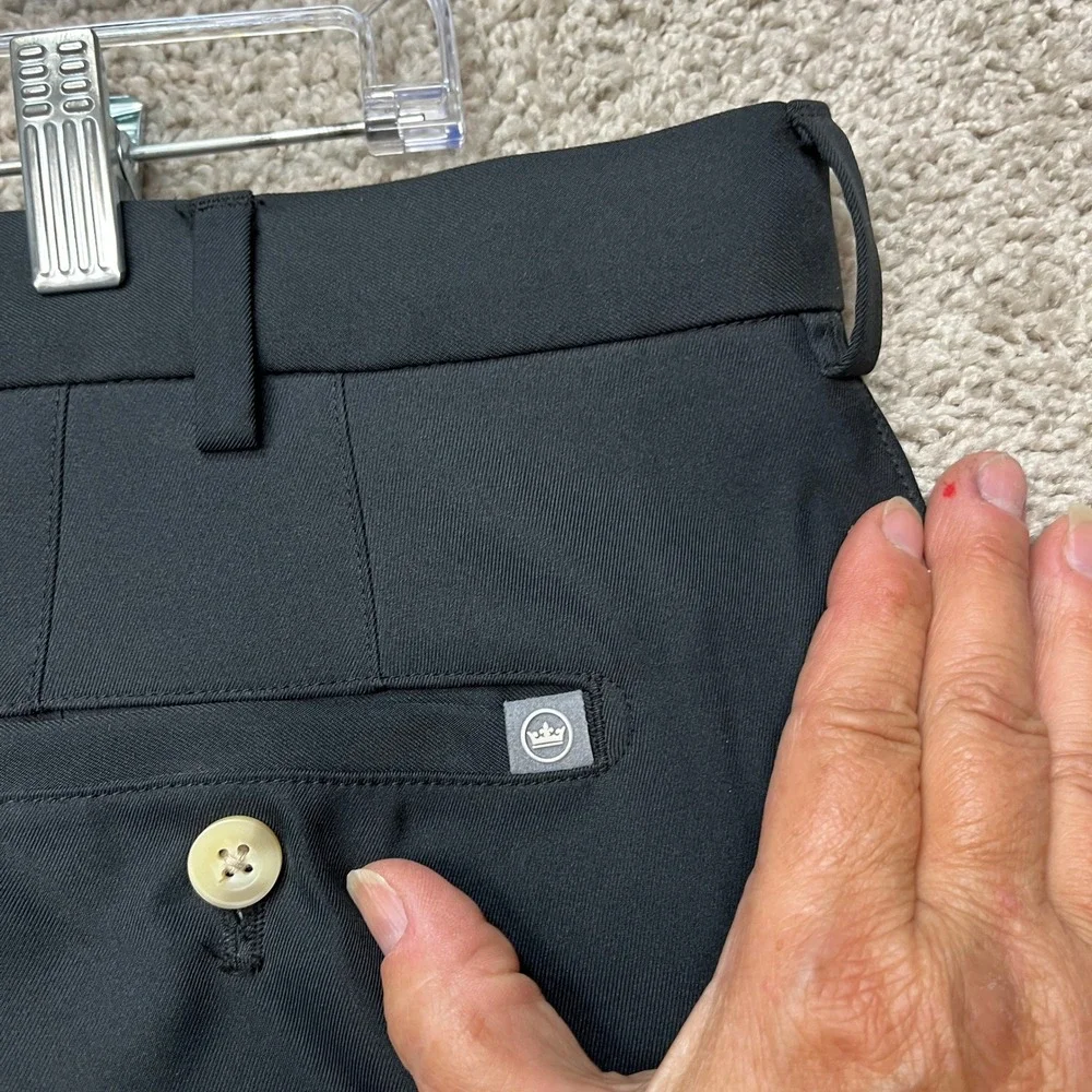 Peter Millar Shorts Mens 40 Black Stretch Waistband Flat Front Golf Performance